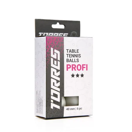 Мяч для наст. тенниса TORRES Profi 3*, TT23012, диам. 40+мм, упак. 6 шт, белый за 338.30 ₽ купить в Саранске