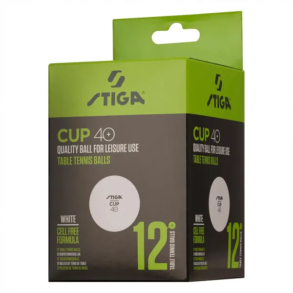 Мяч для наст. тенниса Stiga Cup ABS, 1110-2510-12, диам.40+мм, пластик, упак. 12 шт, белый за 1&nbsp;774.80 ₽ в Саранске
