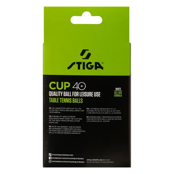 Мяч для наст. тенниса Stiga Cup ABS, 1110-2510-12, диам.40+мм, пластик, упак. 12 шт, белый за 1&nbsp;774.80 ₽ в Саранске