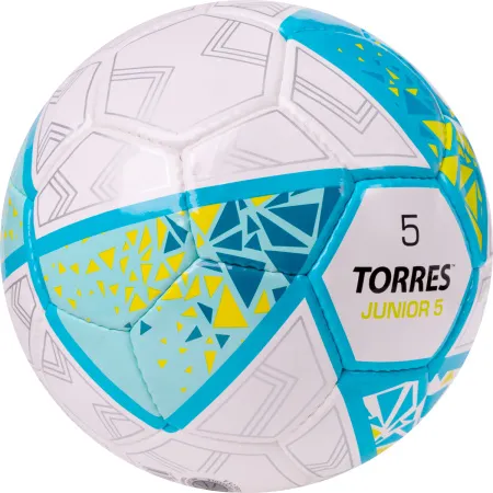 Мяч футб. TORRES Junior-5, F323805, р.5,глянц.ПУ,4 сл,32 п, руч.сш,бел-бирюзовый за 2&nbsp;070.60 ₽ купить в Саранске