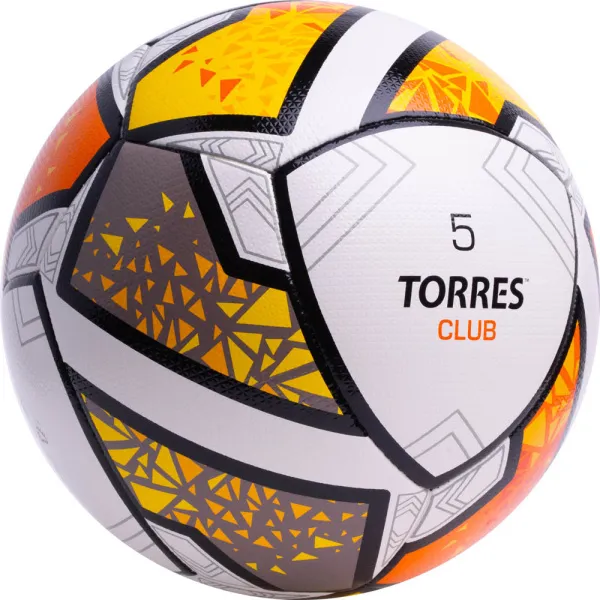 Мяч футб. TORRES Club, F323965, р.5, 10 пан., ПУ, гибрид. сшив, бел-оранж-желт за 2&nbsp;225.30 ₽ в Саранске