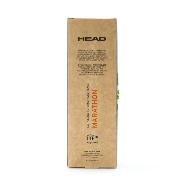 Мяч теннисный HEAD Marathon 3B, 578183, крафт. упак.3шт, без давления, фетр, нат.резина,желтый за 1&nbsp;055.70 ₽ в Саранске