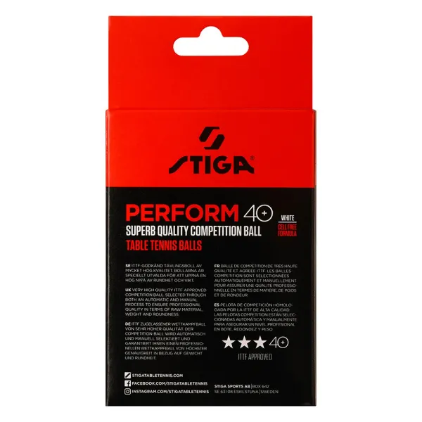 Мяч для наст. тенниса Stiga Perform 3***, 40+, 1113-2110-06, пластик, ITTF Appr., уп.6 шт, бел за 2&nbsp;121.60 ₽ в Саранске