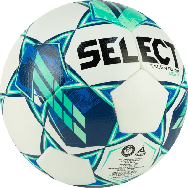Мяч футб. SELECT Talento DB Light V23, 0775860004, р.5, 32п, ПУ, гибрид.сш, бело-зеленый за 5&nbsp;531.80 ₽ в Саранске