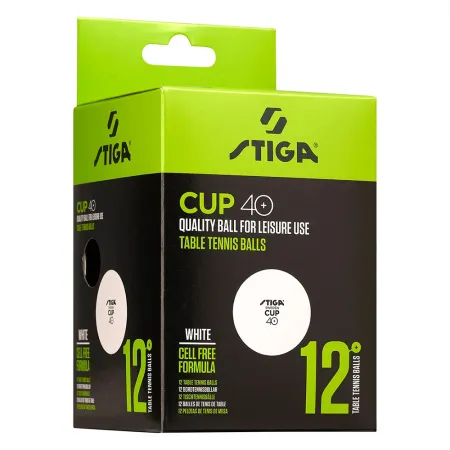 Мяч для наст. тенниса Stiga Cup ABS, 1110-2510-12, диам.40+мм, пластик, упак. 12 шт, белый за 1&nbsp;774.80 ₽ купить в Саранске