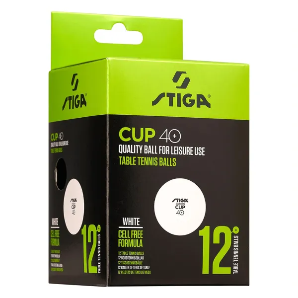 Мяч для наст. тенниса Stiga Cup ABS, 1110-2510-12, диам.40+мм, пластик, упак. 12 шт, белый за 1&nbsp;774.80 ₽ в Саранске