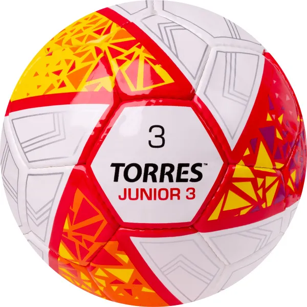 Мяч футб. TORRES Junior-3, F323803, р.3,глянц.ПУ, 4 сл, 32 п,руч.сш,бел-крас-жел за 2&nbsp;070.60 ₽ в Саранске