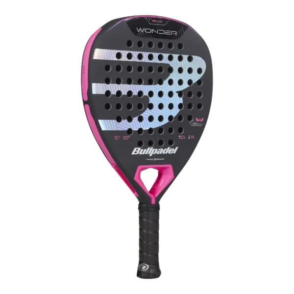 Ракетка для падела BULLPADEL Wonder 27, 497250, для продв.игроков, стекловолокно, карбон, черно-роз за 42&nbsp;969.20 ₽ в Саранске