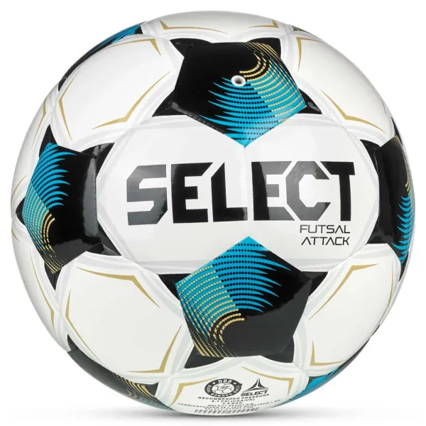Мяч футзал. SELECT Futsal Attack V26, 1073471009, р.4, 32п, ПУ, руч.сш, бело-сине-черный за 5&nbsp;295.50 ₽ в Саранске