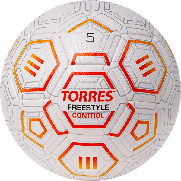 Мяч футб. TORRES Freestyle Control, F3231765, р.5, 32 п.,PU-Microfi, термосшив., бело-оран-сереб за 3&nbsp;464.60 ₽ в Саранске