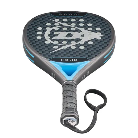 Ракетка для падела Dunlop FX Jr, 10370738, для юниоров, гибрид, графит, черно-голубой за 11&nbsp;019.40 ₽ купить в Саранске