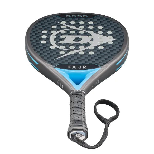 Ракетка для падела Dunlop FX Jr, 10370738, для юниоров, гибрид, графит, черно-голубой за 11&nbsp;019.40 ₽ в Саранске