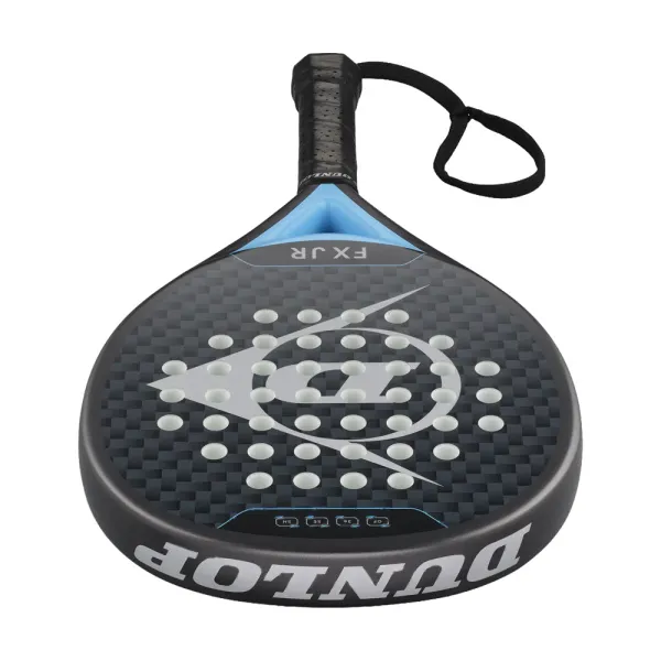 Ракетка для падела Dunlop FX Jr, 10370738, для юниоров, гибрид, графит, черно-голубой за 11&nbsp;019.40 ₽ в Саранске